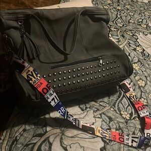 VEGAN LEATHER Olive green with dark gray undertones large crossbody hobo purse